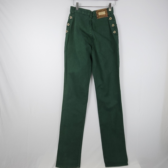 Vintage Lawman 90s Y2K style high waist green jeans size 3 - Picture 2 of 16